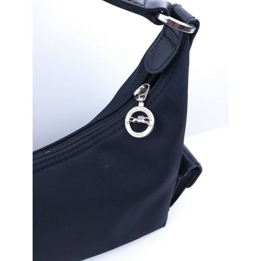 Longchamp Black Nylon Small Crescent Mini Hobo - Picture 3 of 12